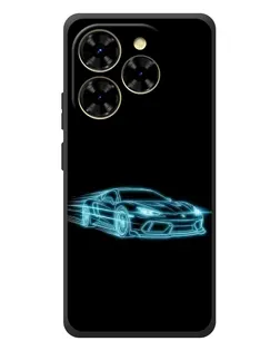 Чехол для Blackview Shark 9 с картинкой «Неоновый контур Lamborghini»