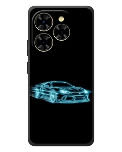 Чехол для Blackview Shark 9 с картинкой «Неоновый контур Lamborghini»