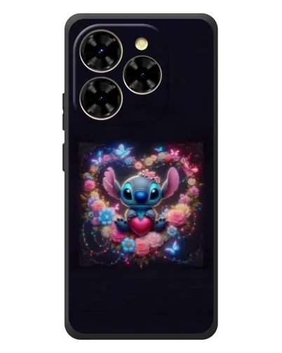 Чехол для Blackview Shark 9 с картинкой «Stitch в цветах»
