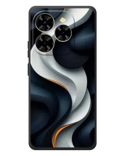 Чехол для Blackview Shark 9 с картинкой «Объемные черно-белые ленты»