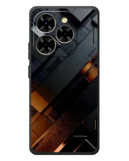 Чехол для Blackview Shark 9 с картинкой «Черные геометрические блоки»