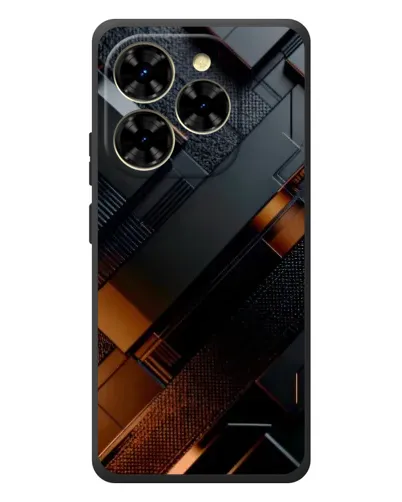 Чехол для Blackview Shark 9 с картинкой «Черные геометрические блоки»