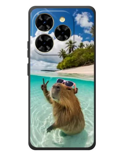 Чехол для Blackview Shark 9 с картинкой «Капибара на море»