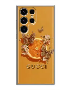 Чехол для Blackview Wave 10C с картинкой «Gucci — золотые бабочки»