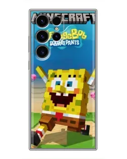 Чехол для Blackview Wave 10C с картинкой «Губка Боб Minecraft»