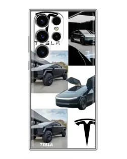 Чехол для Blackview Wave 10C с картинкой «Коллаж Cybertruck Tesla»