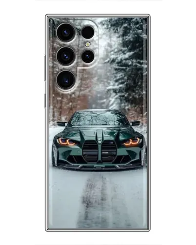 Чехол для Blackview Wave 2C с картинкой «BMW в зимнем лесу»