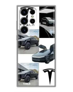 Чехол для Blackview Wave 2C с картинкой «Коллаж Cybertruck Tesla»