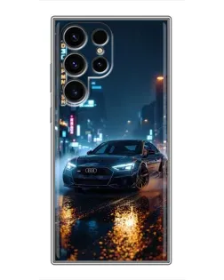 Чехол для Blackview Wave 2C с картинкой «Ночной город и Audi»