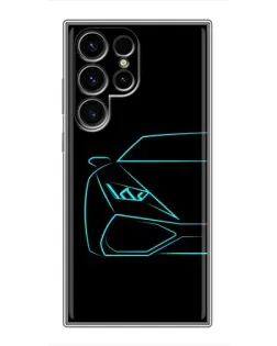 Чехол для Blackview Wave 2C с картинкой «Голубой силуэт Lamborghini»