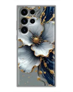 Чехол для Blackview Wave 2C с картинкой «Белый цветок и золотой флюид»