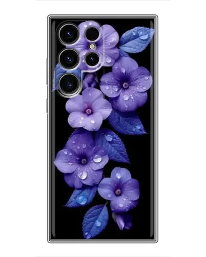 Чехол для Blackview Wave 2C с картинкой «Фиолетовые цветы с росою»
