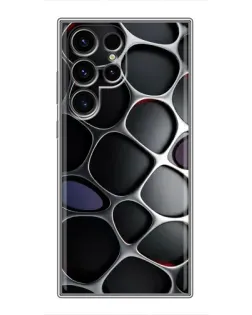 Чехол для Blackview Wave 2C с картинкой «Объемная темная решетка»