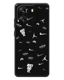 Чехол для Blackview Wave 6C с картинкой «Nike Black Pattern»