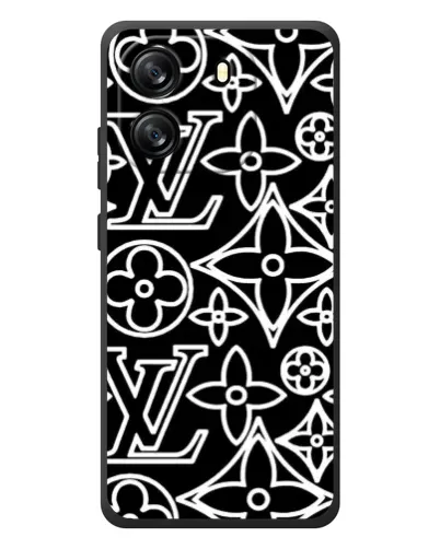 Чехол для Blackview Wave 6C с картинкой «Черно-белый узор LV»