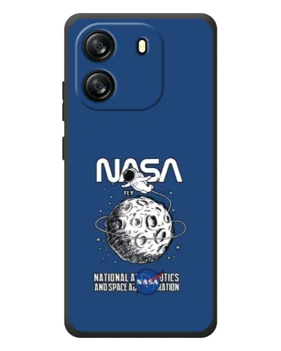Чехол для Blackview Wave 6C с картинкой «NASA — лунная миссия»