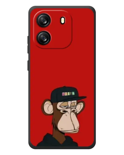 Чехол для Blackview Wave 6C с картинкой «Bored Ape — красный фон»