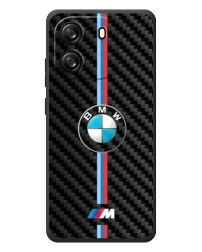Чехол для Blackview Wave 6C с картинкой «Эмблема BMW и карбон»