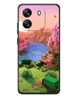 Чехол для Blackview Wave 6C с картинкой «Розовое дерево Minecraft»