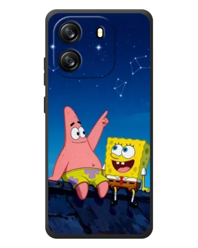Чехол для Blackview Wave 6C с картинкой «Губка Боб и Патрик ночью»