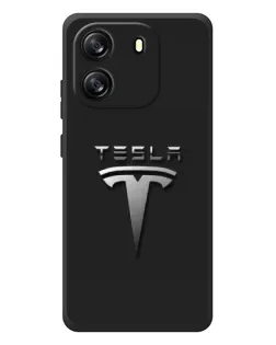 Чехол для Blackview Wave 6C с картинкой «Стальной логотип Tesla»