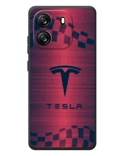Чехол для Blackview Wave 6C с картинкой «Тесла красный карбон»