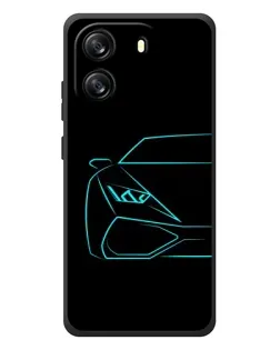 Чехол для Blackview Wave 6C с картинкой «Голубой силуэт Lamborghini»