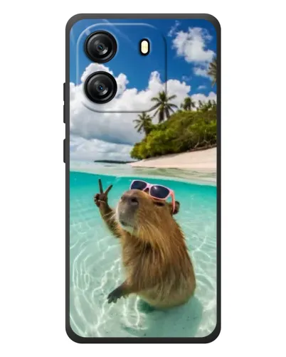 Чехол для Blackview Wave 6C с картинкой «Капибара на море»