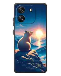 Чехол для Blackview Wave 6C с картинкой «Закат солнца с капибарой»