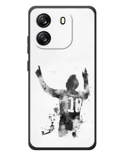 Чехол для Blackview Wave 6C с картинкой «Черно-белый силуэт Месси» Чехол для Blackview Wave 6C с картинкой «Черно-белый силуэт Месси»