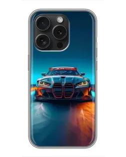 Чехол для Blackview Wave 9C с картинкой «BMW — огни неона»