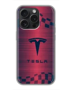 Чехол для Blackview Wave 9C с картинкой «Тесла красный карбон»