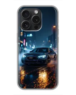 Чехол для Blackview Wave 9C с картинкой «Ночной город и Audi»