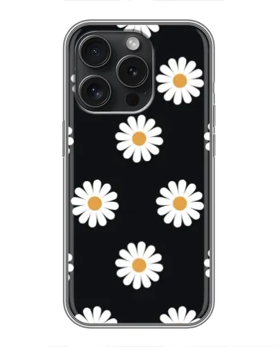 Чохол для Blackview Wave 9C з картинкою «Ромашки на чорному»