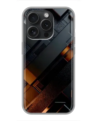 Чехол для Blackview Wave 9C с картинкой «Черные геометрические блоки»