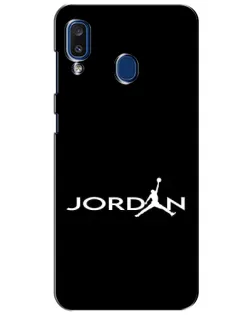 Чехол для Samsung Galaxy a20 2019 (A205F) с картинкой «Jordan White Logo»