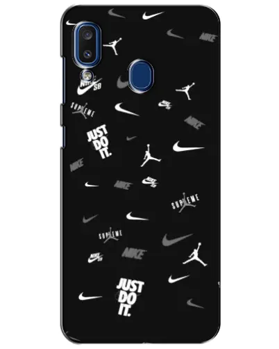 Чехол для Samsung Galaxy a20 2019 (A205F) с картинкой «Nike Black Pattern» Чехол для Samsung Galaxy a20 2019 (A205F) с картинкой «Nike Black Pattern»