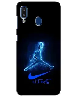 Чехол для Samsung Galaxy a20 2019 (A205F) с картинкой «Jordan Neon Blue»