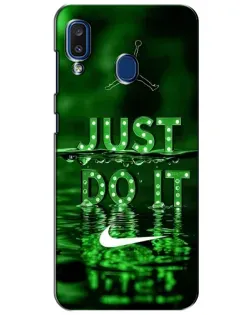 Чехол для Samsung Galaxy a20 2019 (A205F) с картинкой «Зеленый неоновый Nike»