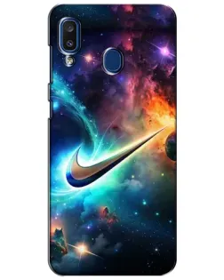 Чехол для Samsung Galaxy a20 2019 (A205F) с картинкой «Космический Nike Swoosh»