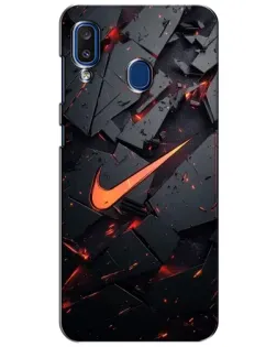 Чехол для Samsung Galaxy a20 2019 (A205F) с картинкой «Nike — эффект разломов»