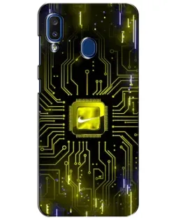 Чехол для Samsung Galaxy a20 2019 (A205F) с картинкой «Nike — золотая искра»