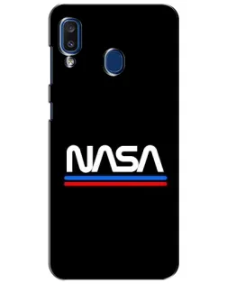 Чехол для Samsung Galaxy a20 2019 (A205F) с картинкой «NASA — классика Red Blue» Чехол для Samsung Galaxy a20 2019 (A205F) с картинкой «NASA — классика Red Blue»