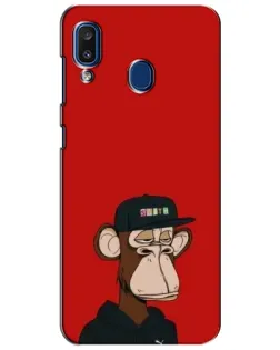 Чехол для Samsung Galaxy a20 2019 (A205F) с картинкой «Bored Ape — красный фон» Чехол для Samsung Galaxy a20 2019 (A205F) с картинкой «Bored Ape — красный фон»