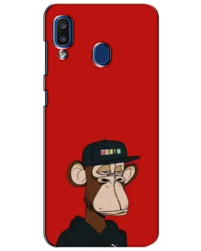 Чехол для Samsung Galaxy a20 2019 (A205F) с картинкой «Bored Ape — красный фон» Чехол для Samsung Galaxy a20 2019 (A205F) с картинкой «Bored Ape — красный фон»