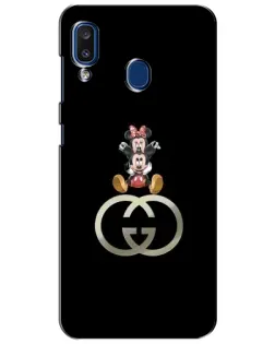 Чехол для Samsung Galaxy a20 2019 (A205F) с картинкой «Минни Маус на лого»