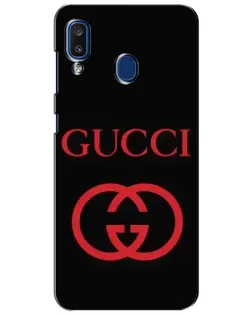 Чехол для Samsung Galaxy a20 2019 (A205F) с картинкой «Gucci — красный логотип»