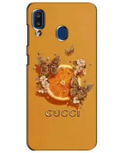 Чохол для Samsung Galaxy a20 2019 (A205F) з картинкою «Gucci — золоті метелики»