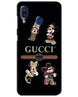 Чохол для Samsung Galaxy a20 2019 (A205F) з картинкою «Gucci — герої Disney та монограма»