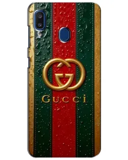 Чохол для Samsung Galaxy a20 2019 (A205F) з картинкою «Gucci — фірмова смуга та золото»